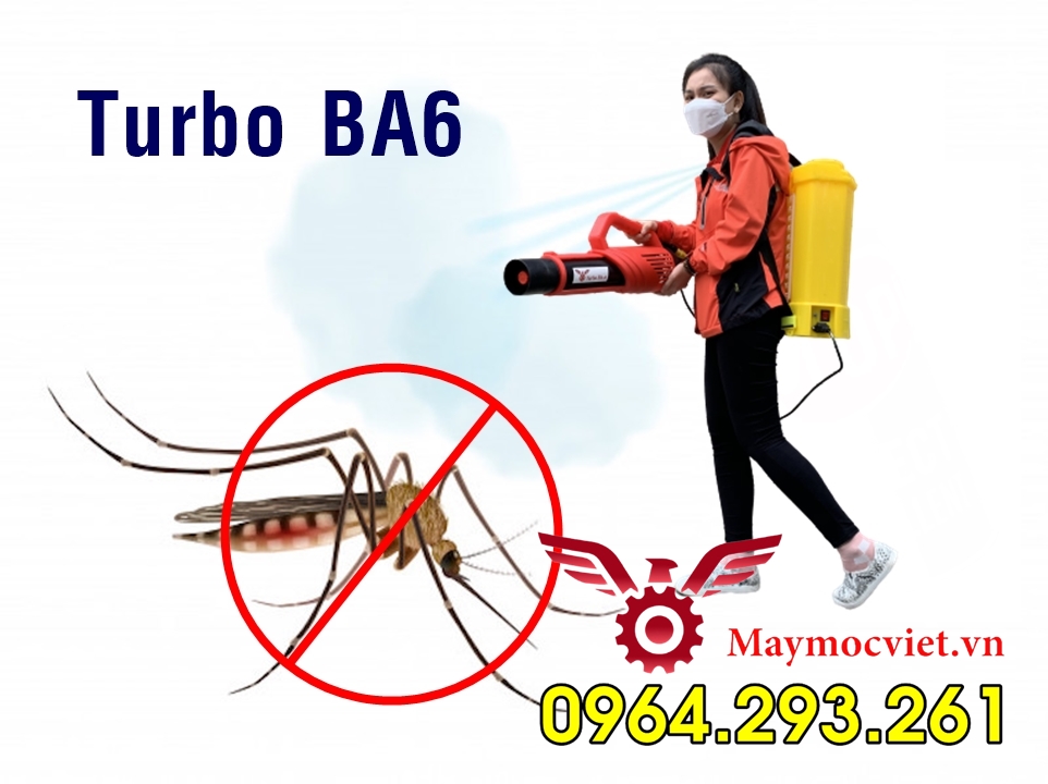 [Mua 1 tặng 1] Máy phun thuốc muỗi Turbo BA6 gắn bình xịt điện 12V