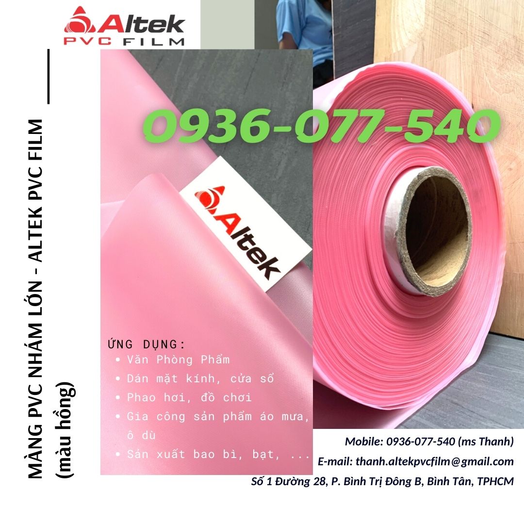 Màng PVC nhám lớn - màu hồng - Altek PVC Film