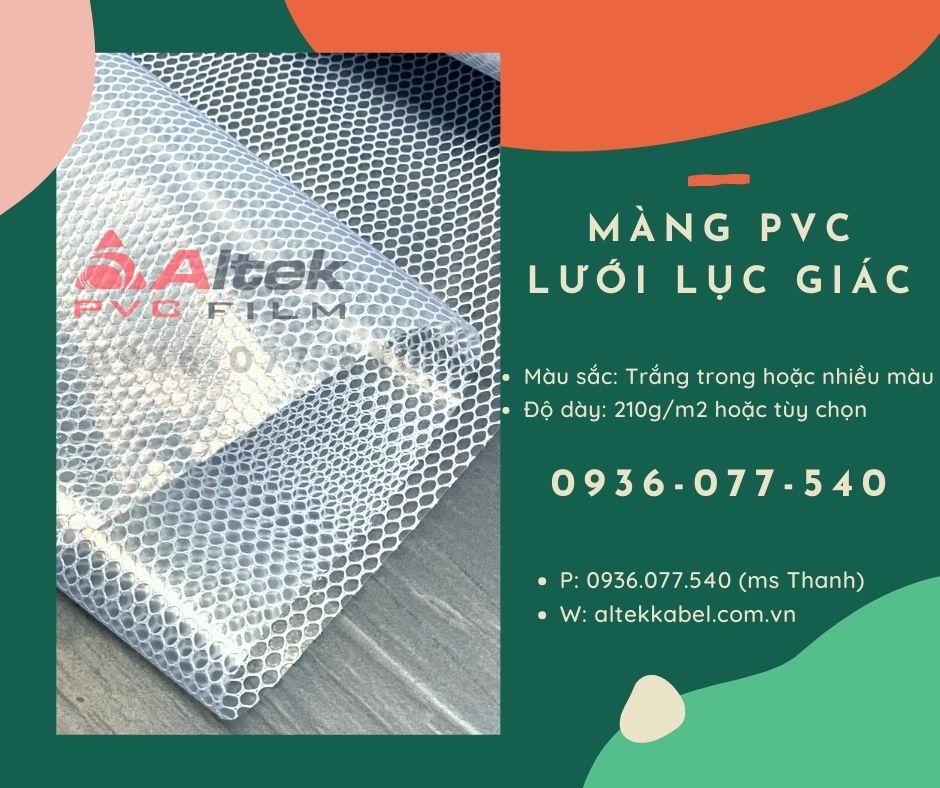 Màng PVC lưới lục giác - Altek PVC Film - màu trắng