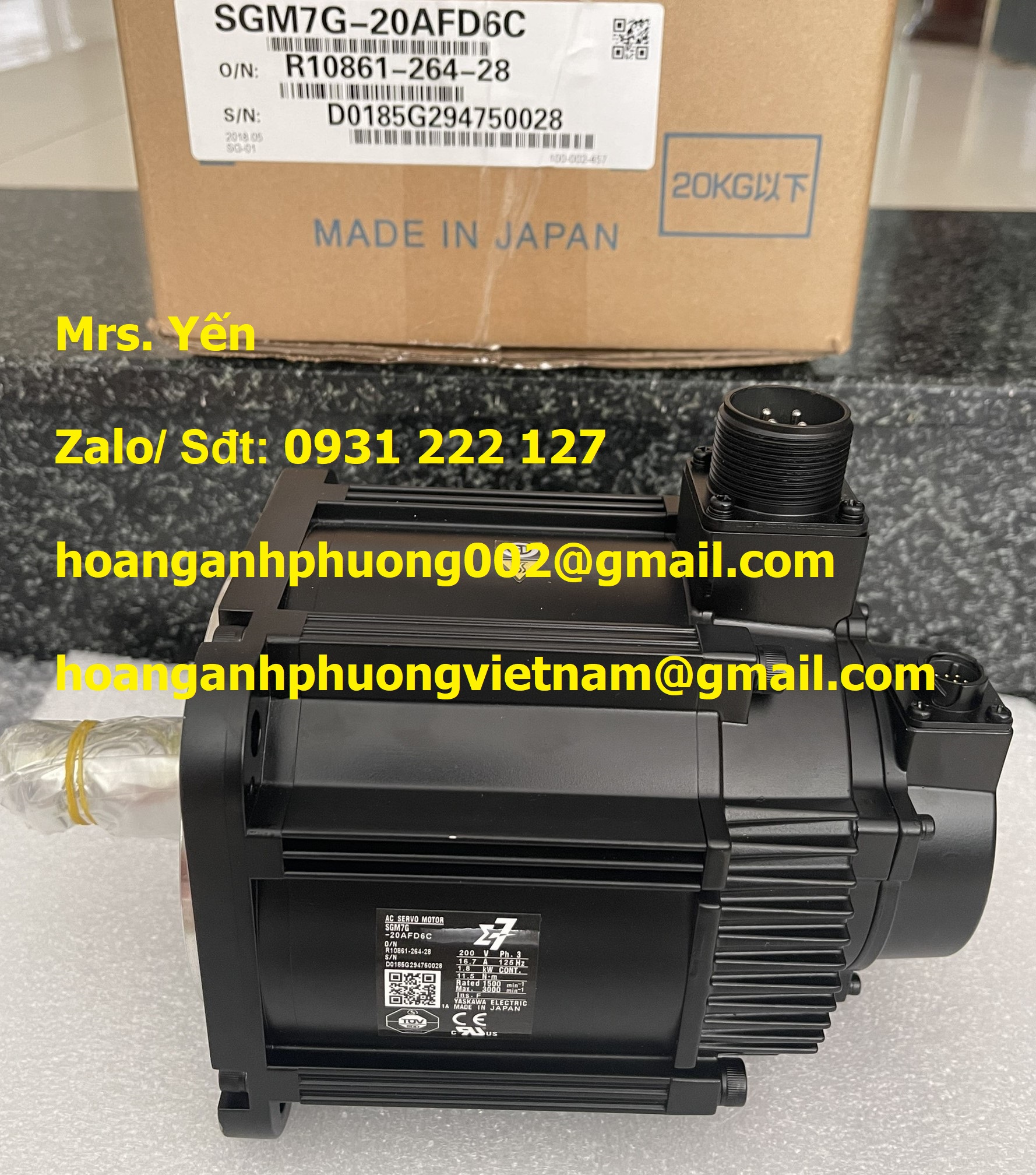 SGM7G-20AFD6C ĐỘNG CƠ YASKAWA NHẬP KHẨU MỚI CHÍNH HÃNG 100%