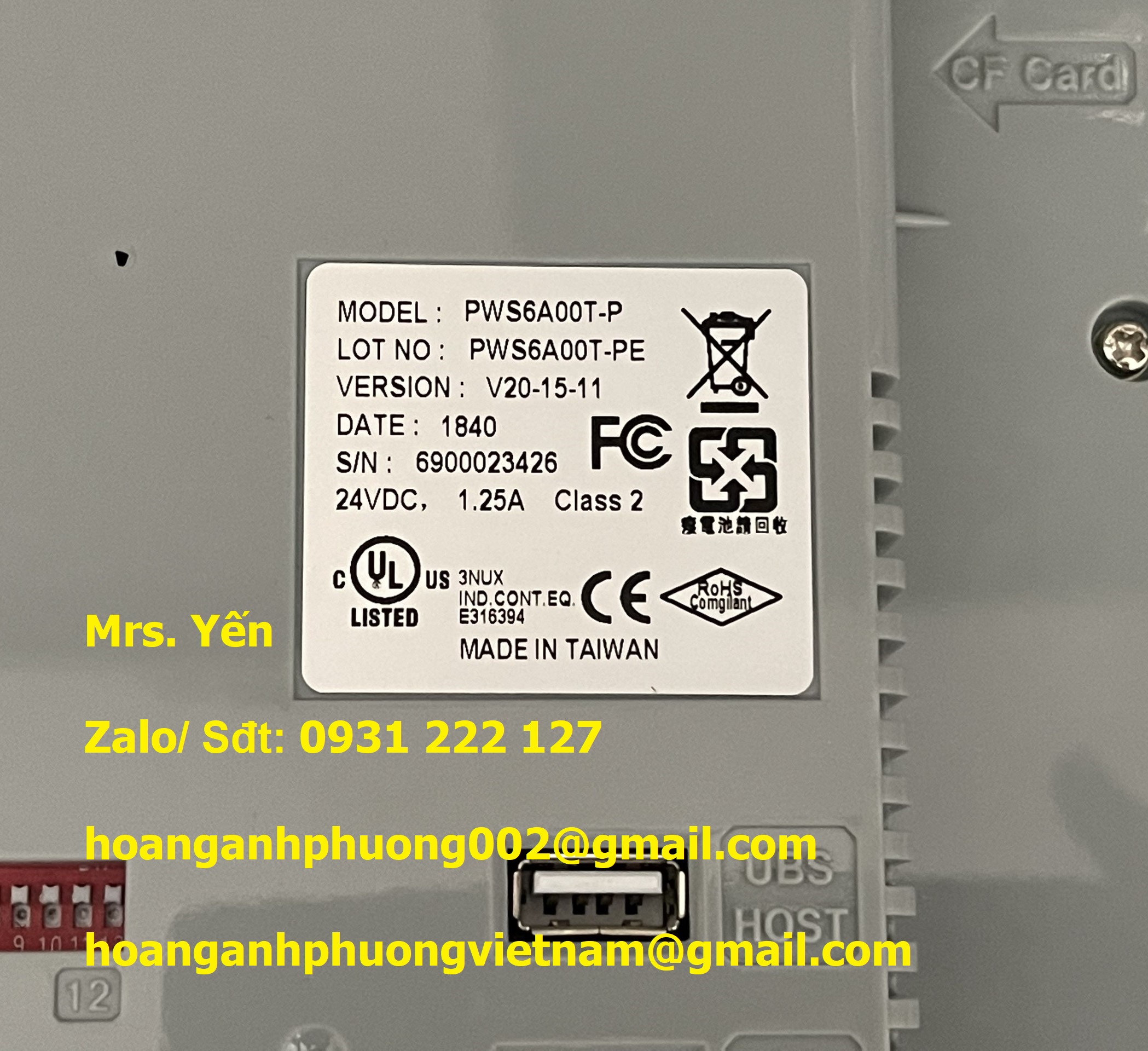 PWS6A00T-P Màn hình cảm ứng Hitech Taiwan  Hoàng Anh Phương