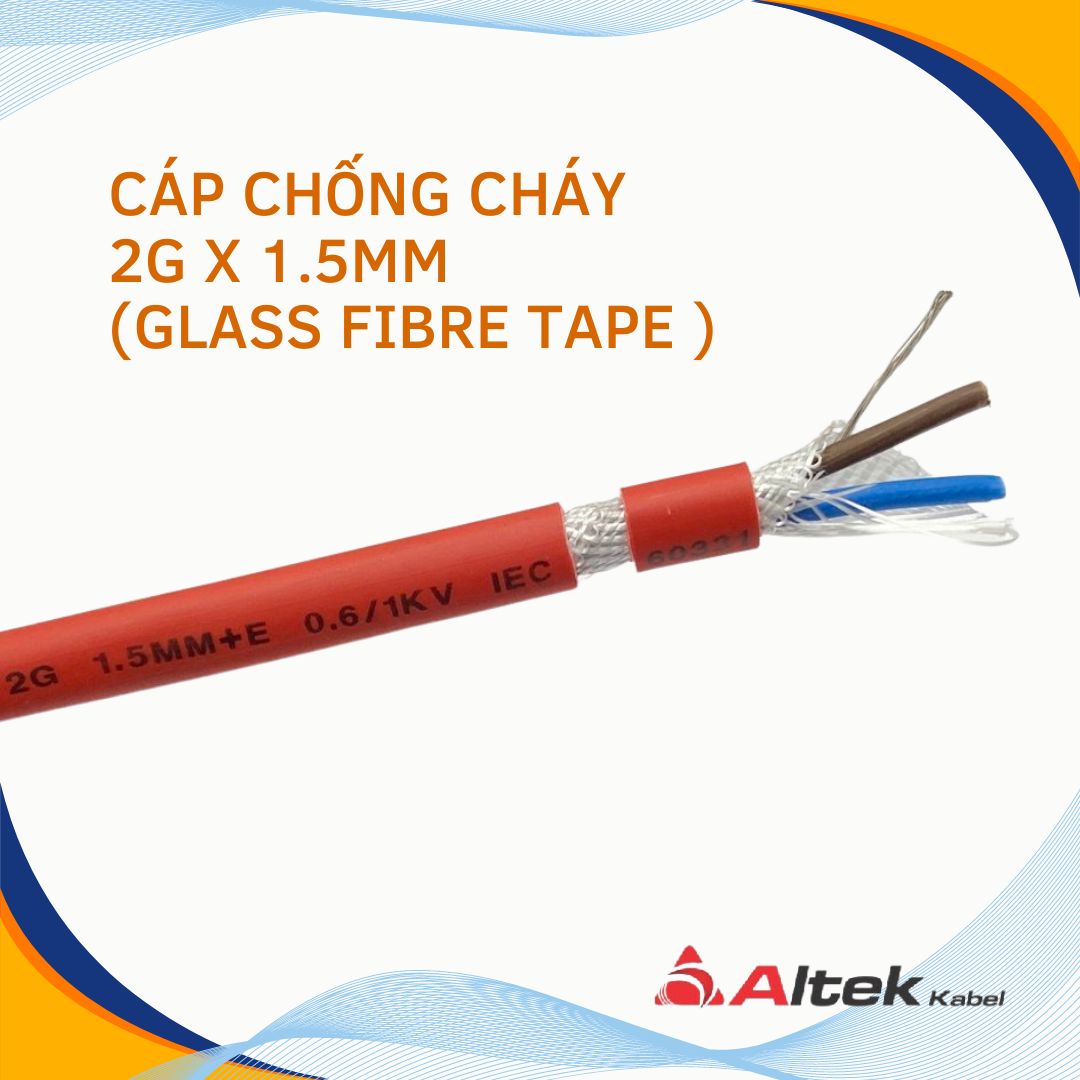 Cáp chống cháy ALTEK KABEL 2 lõi có lớp amiang chịu nhiệt