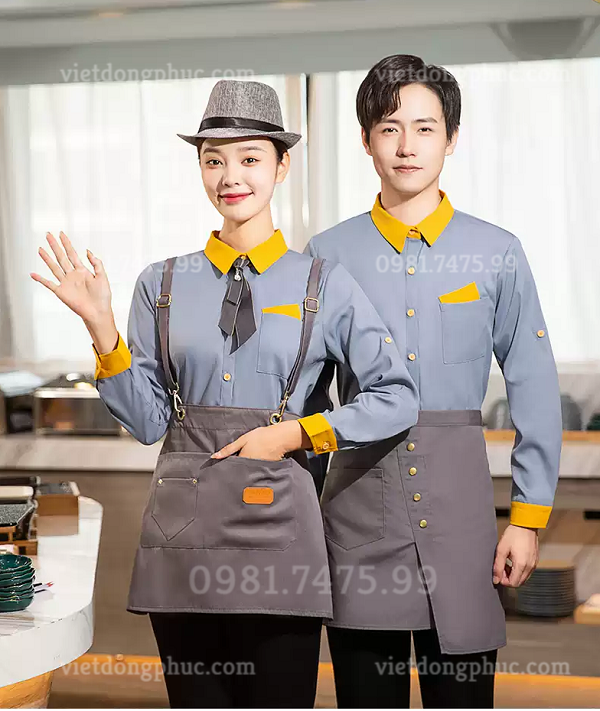 Xưởng may đồng phục nhân viên phục vụ bàn thời trang, giá rẻ