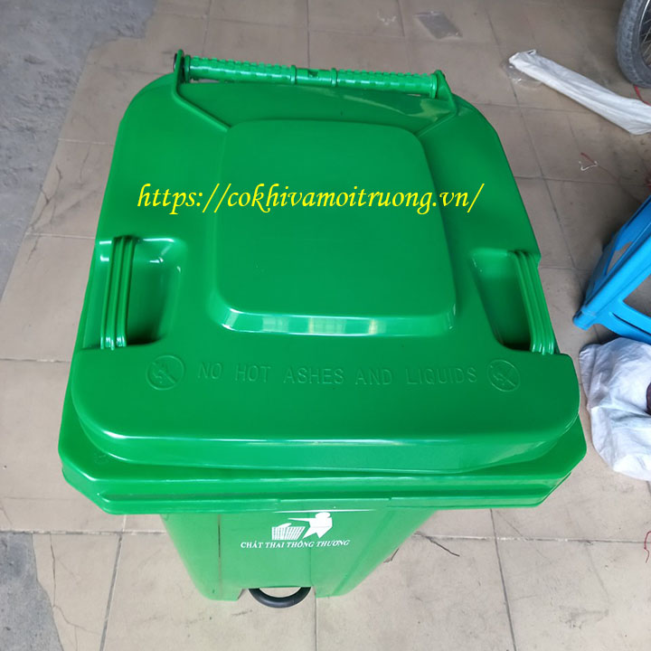 Thùng rác nhựa đạp chân 120 lít - thùng rác đạp chân công cộng