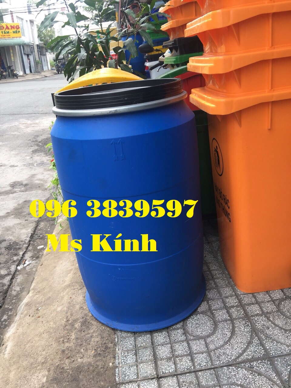 Bán thùng phuy nhựa 200 lít nắp mở đai sắt, thùng phi đựng hóa chất