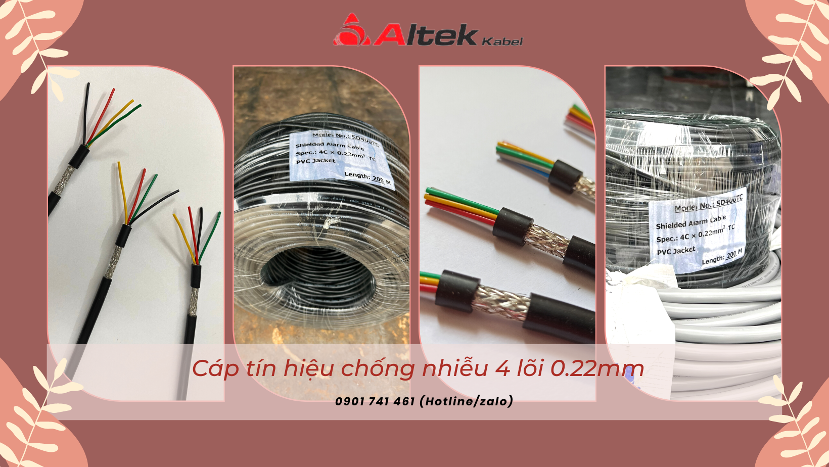 Cáp tín hiệu chống nhiễu 0.22mm2 hàng nhập khẩu tiêu chuẩn Đức