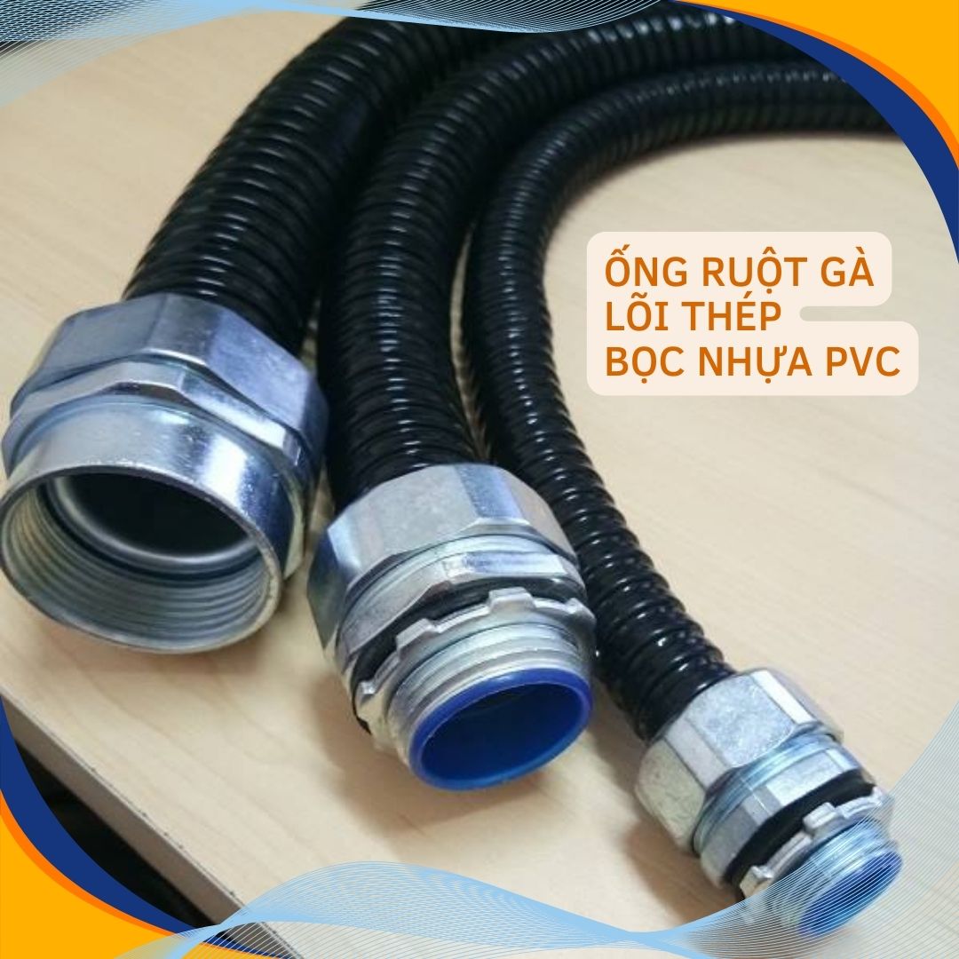 Ống ruột gà lõi thép bọc nhựa PVC luồn dây điện