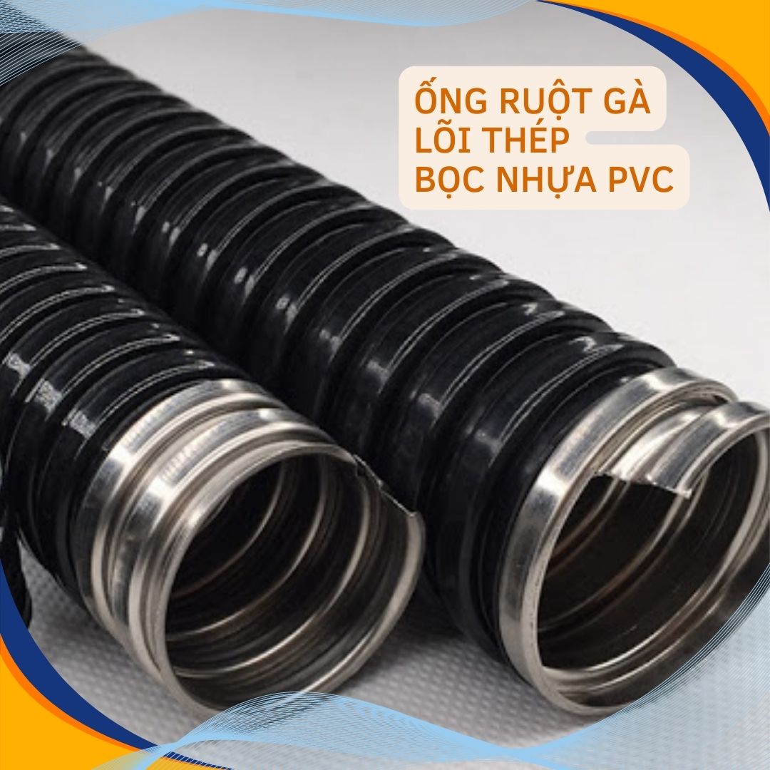 Ống ruột gà lõi thép bọc nhựa PVC luồn dây điện