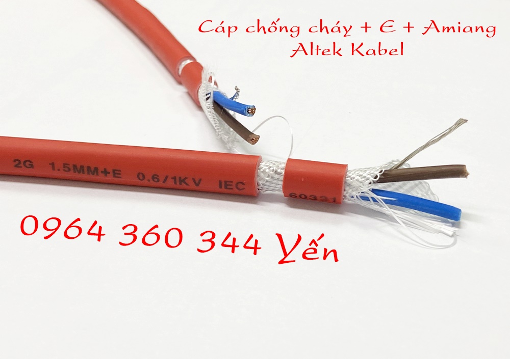 Cáp chống cháy + E + Amiang Altek Kabel vỏ đỏ
