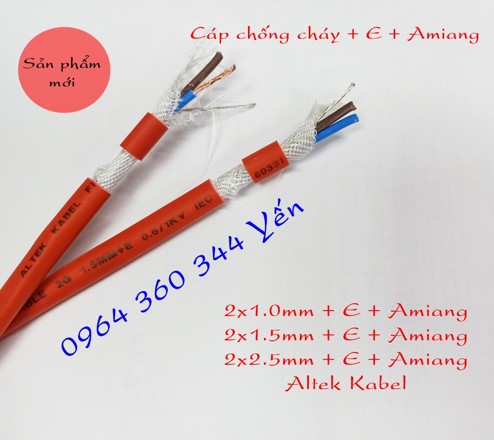 Cáp chống cháy + E + Amiang Altek Kabel vỏ đỏ