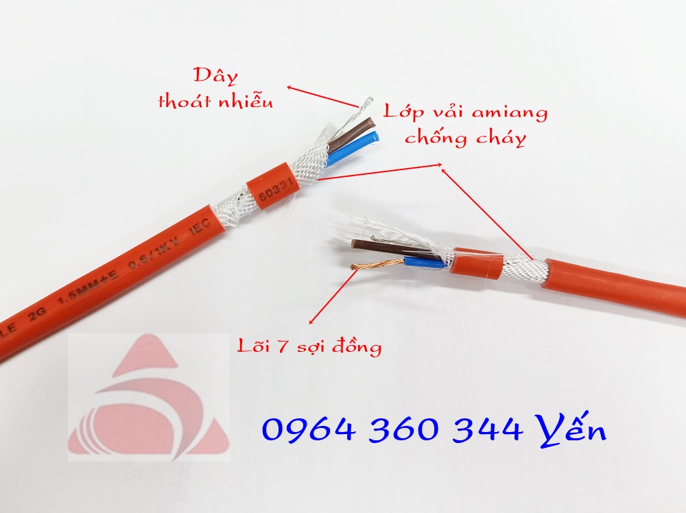 Cáp chống cháy + E + Amiang Altek Kabel vỏ đỏ