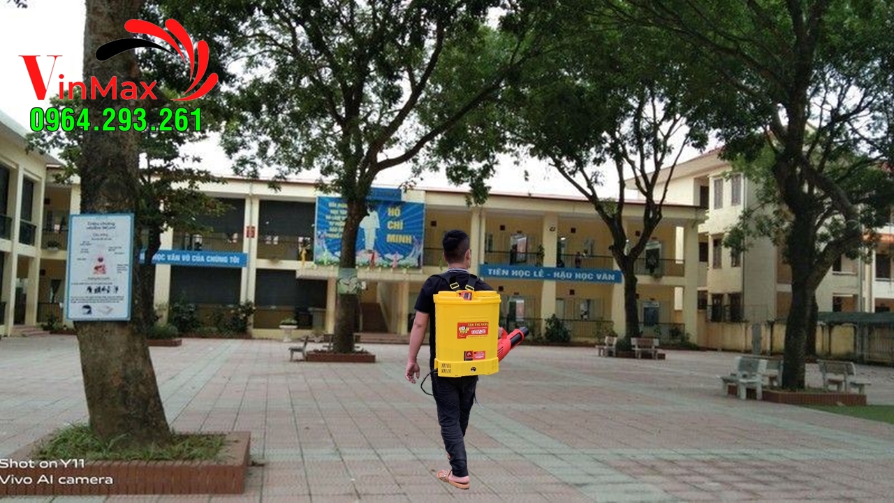 [GIẢM NGAY 100K] Máy phun cloramin B khử khuẩn trường học ở Chương Mỹ