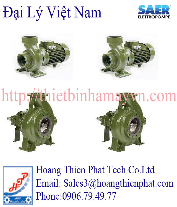 Đại lý phân phối máy bơm trục ngang Saer  tại Việt Nam