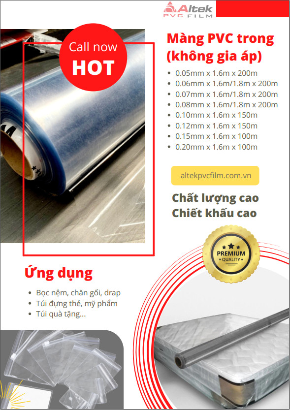 Màng nhựa PVC trong suốt - cuộn màng nhựa PVC tại Hồ Chí Minh