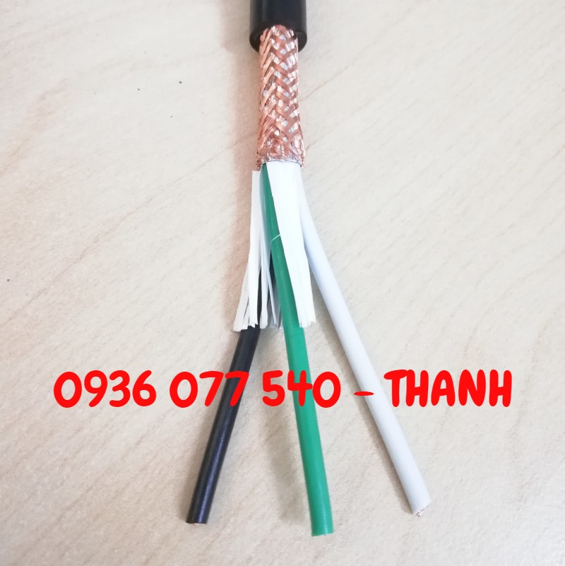 Cáp điều khiển 3 x 0.5 mm2 - cáp sangjin có lưới chống nhiễu RVVP