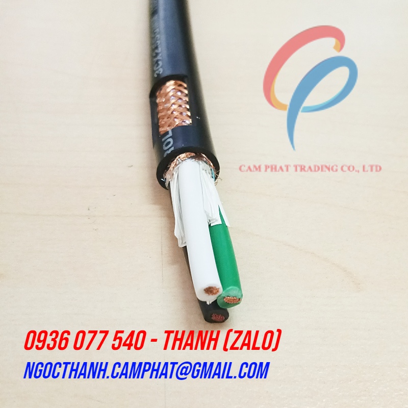Cáp điều khiển 3 x 0.5 mm2 - cáp sangjin có lưới chống nhiễu RVVP
