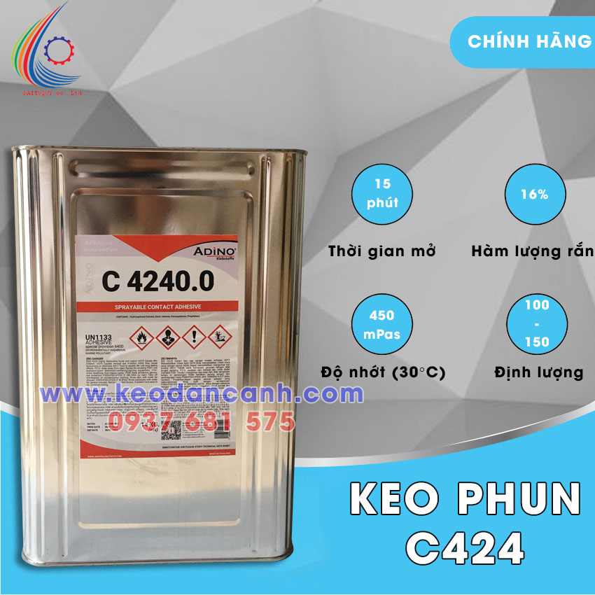 Nhà phân phối keo phun C424 Adino giá tốt nhất tại Quận 12
