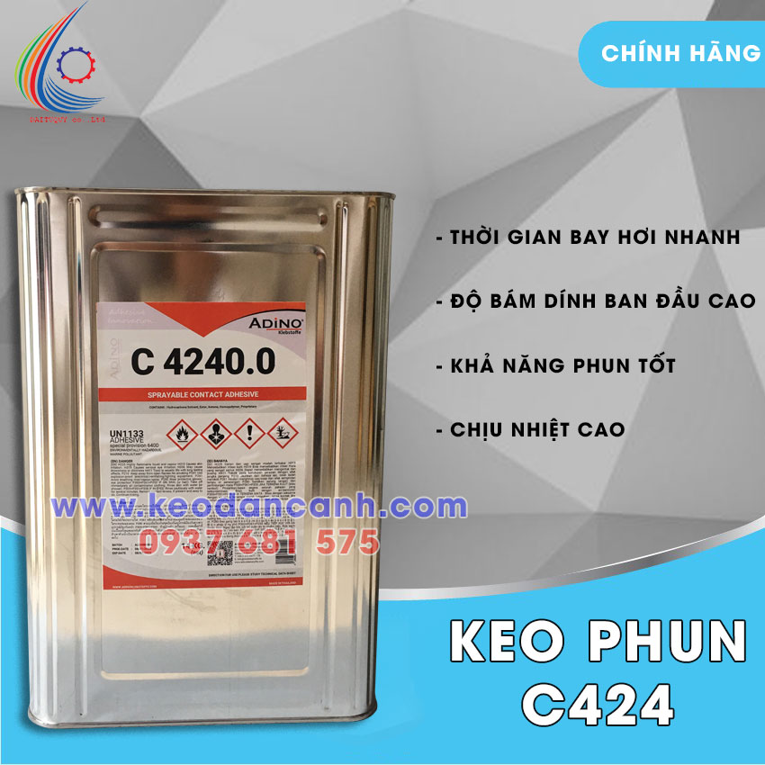 Nhà phân phối keo phun C424 Adino giá tốt nhất tại Quận 12