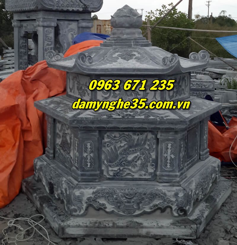 Mẫu mộ bát giác bằng đá đẹp chuẩn phong thủy nhất hiện nay
