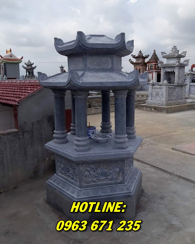 Mẫu mộ lục giác bằng đá nguyên khối đẹp bán tại Vĩnh