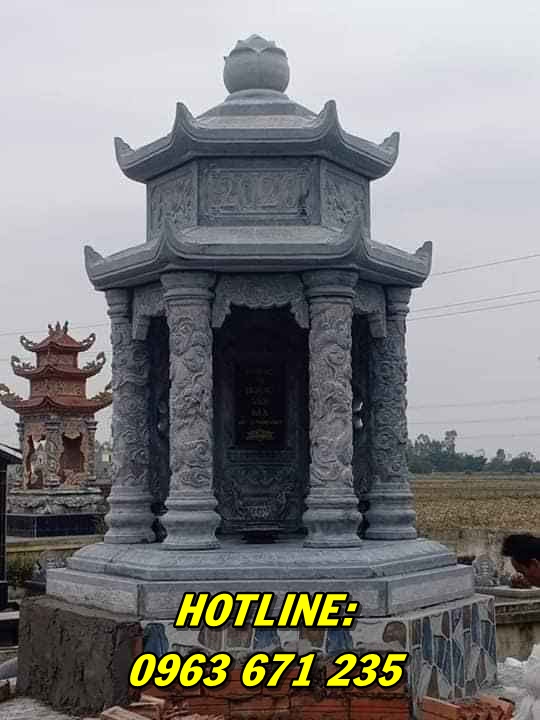 Mẫu mộ lục giác bằng đá nguyên khối đẹp bán tại Vĩnh