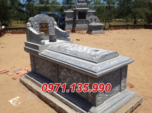 Mẫu mộ đá tam cấp để tro cốt đẹp - mộ bằng đá