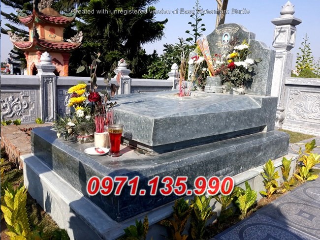 Mẫu mộ đá tam cấp để tro cốt đẹp - mộ bằng đá