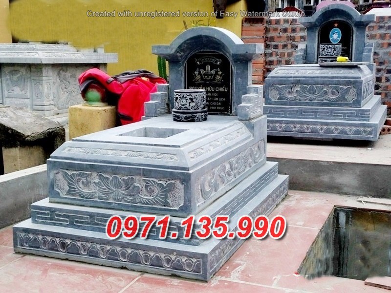 mẫu mộ đá tam cấp để tro cốt đẹp bán tại hậu giang - mộ đơn giản