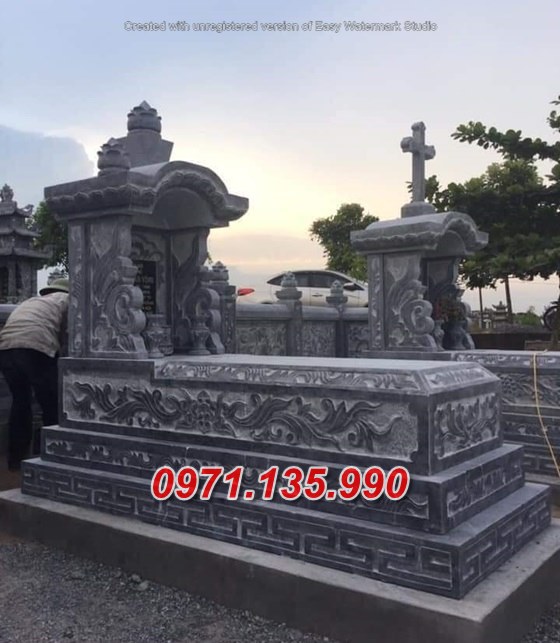 Mẫu mộ đá tam cấp để tro cốt đẹp bán tại đồng tháp - mộ đá đơn giản