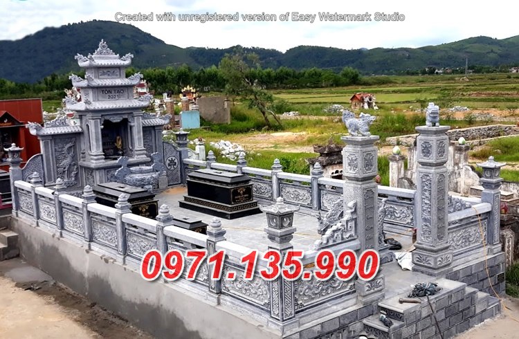 Mẫu nhà mồ đá đẹp để tro cốt bán tại bạc liêu - nghĩa trang gia tộc
