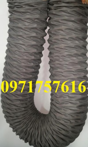 Ống gió vải xám simili,ống gió vải mềm có lõi thép