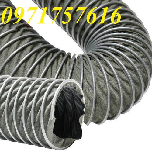 Ống gió vải xám simili,ống gió vải mềm có lõi thép