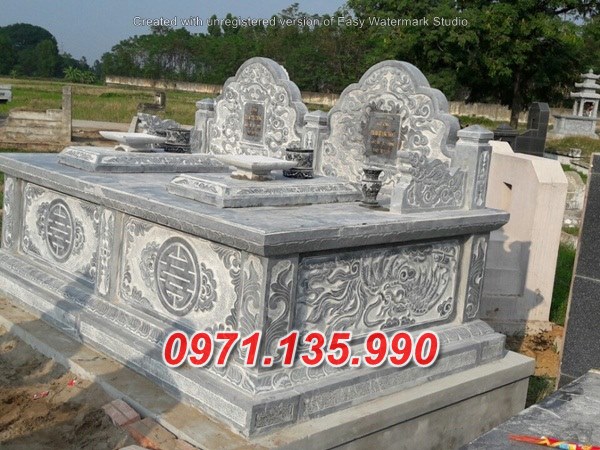 Mẫu mộ đá đôi để tro cốt đẹp bán điện biên - mộ đá đôi bán hải phòng