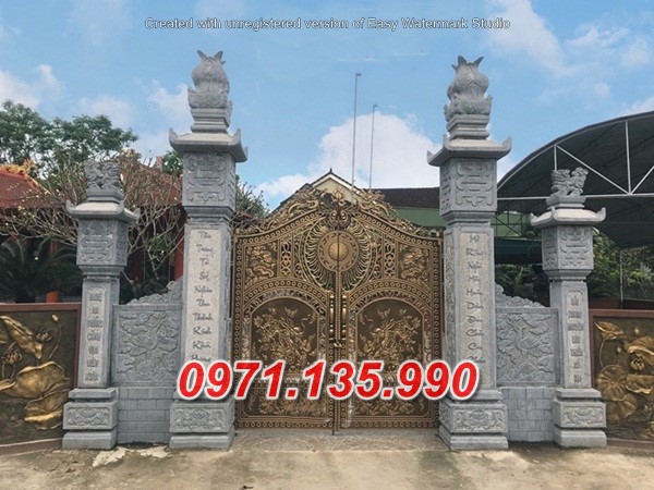 Mẫu cổng đá đẹp nhà thờ đình chùa bán tại an giang bạc liêu