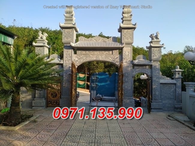 Mẫu cổng đá đẹp nhà thờ đình chùa bán tại an giang bạc liêu