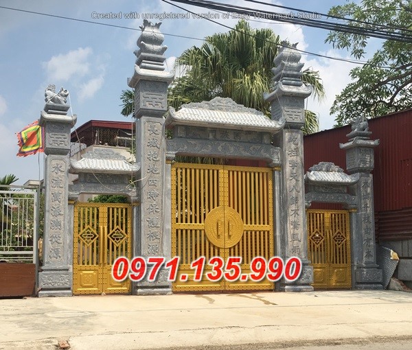 Mẫu cổng đá đẹp nhà thờ đình chùa bán tại an giang bạc liêu