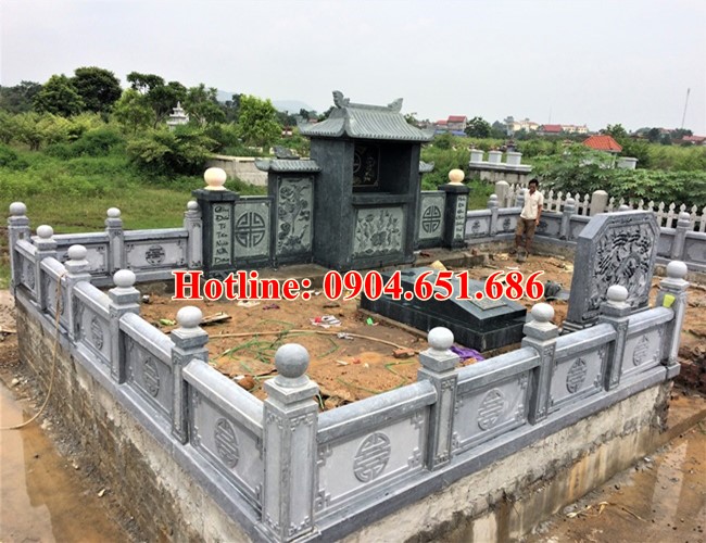 Lan can đá nhà mồ - Bán lắp đặt mẫu lan can đá khu nhà mồ, khu lăng mộ