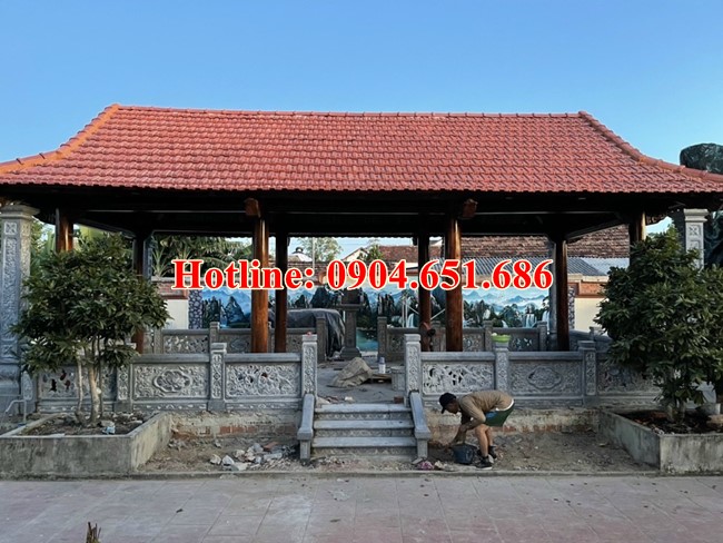 Lan can đá nhà mồ - Bán lắp đặt mẫu lan can đá khu nhà mồ, khu lăng mộ