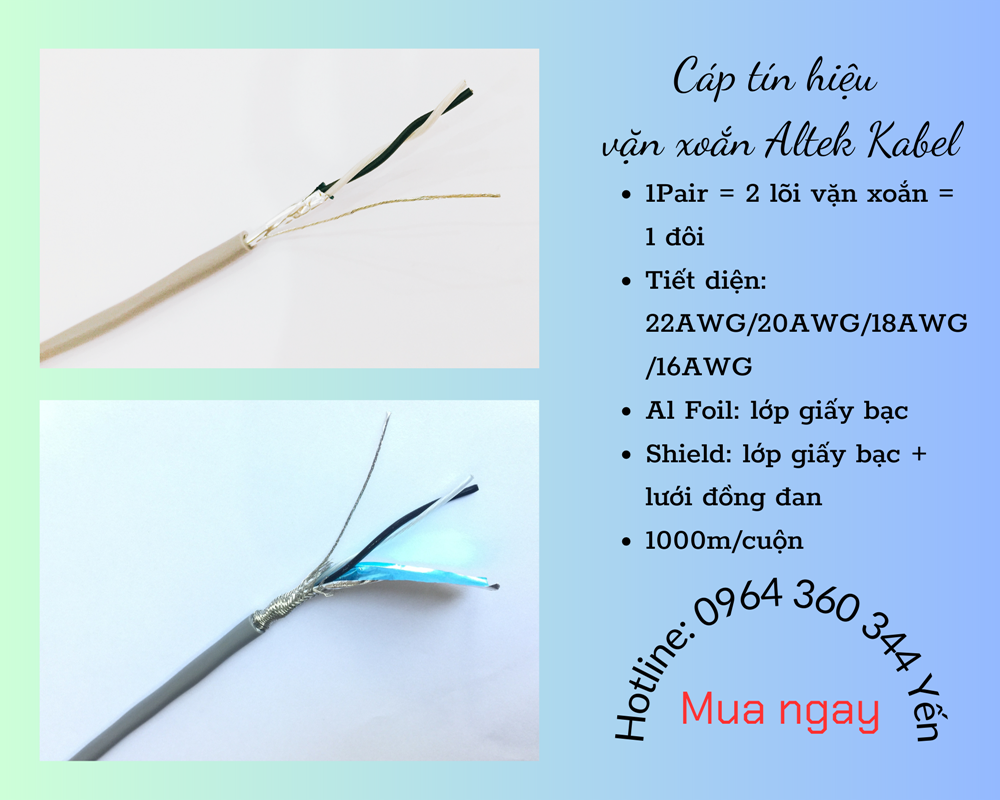 Cáp vặn xoắn âm thanh, RS485 Altek Kabel
