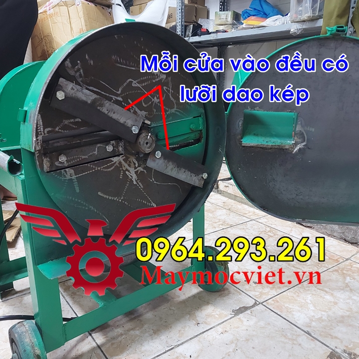 Máy thái thuốc làm dược liệu, máy băm cây thuốc có bánh xe di chuyển