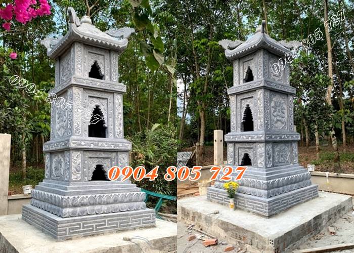 Mẫu mộ tháp đá để tro cốt tại Tiền Giang