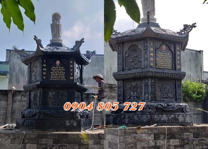 Mẫu mộ tháp đá để tro cốt tại Tiền Giang