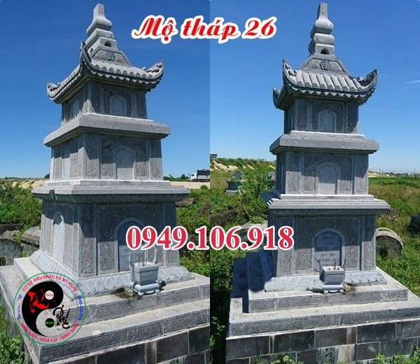 Xây mộ tháp đá tự nhiên để tro cốt.