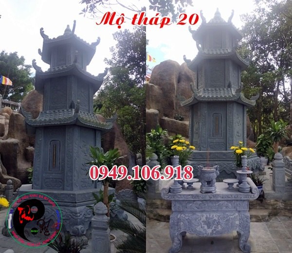 Xây mộ tháp đá tự nhiên để tro cốt.