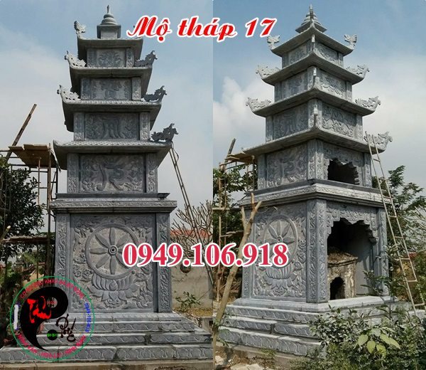 Xây mộ tháp đá tự nhiên để tro cốt.