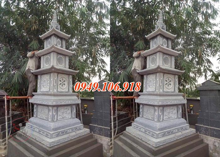 Xây mộ tháp đá tự nhiên để tro cốt.