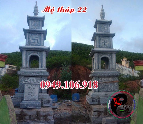 Xây mộ tháp đá tự nhiên để tro cốt.