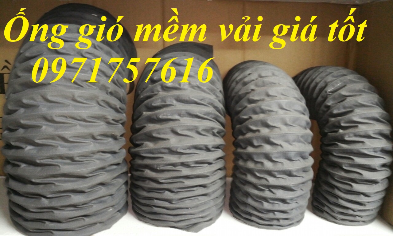 Ống gió vải bạt có lõi thép ,ống gió mềm vải xám