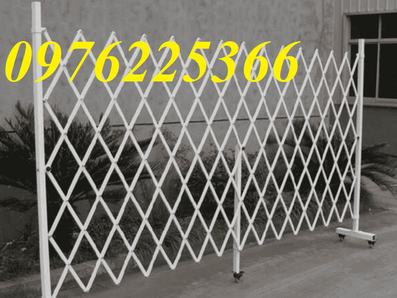 Hàng rào xếp sắt có bánh xe,rào chắn xếp gọn di động