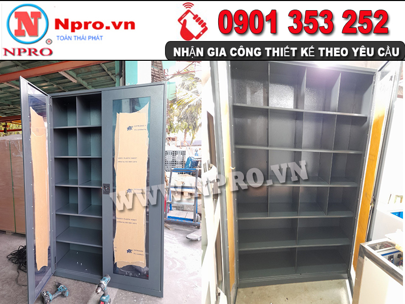 Tủ dụng cụ cơ khí 2 cánh 20 ngăn - Tủ chứa đồ nghề vật tư nhà xưởng